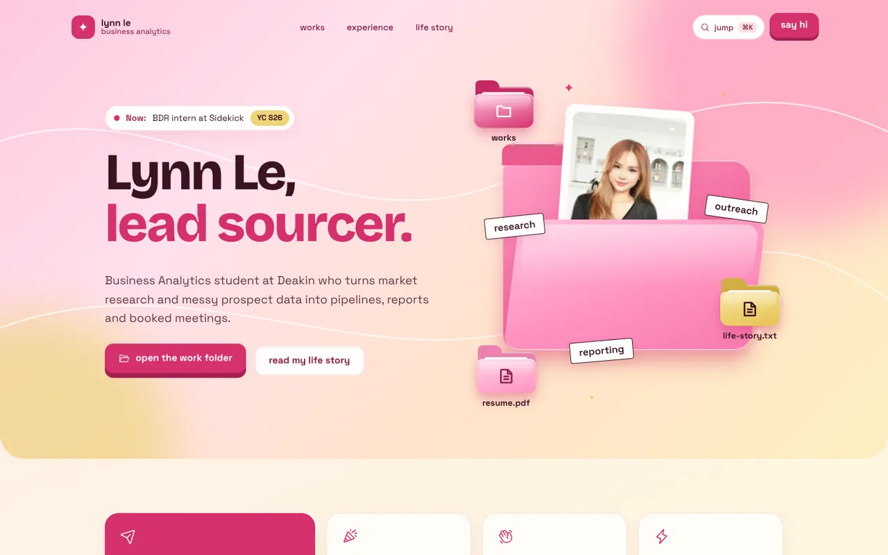 Lynn Le portfolio home page